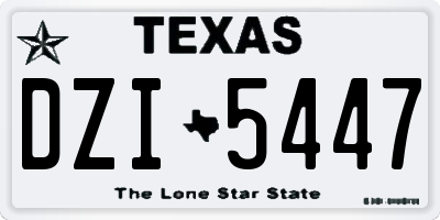 TX license plate DZI5447