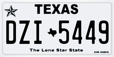 TX license plate DZI5449