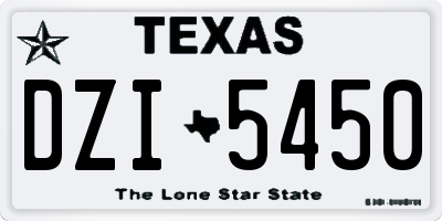 TX license plate DZI5450
