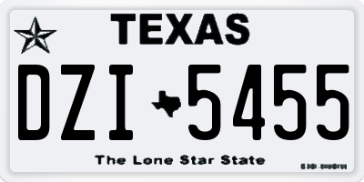 TX license plate DZI5455