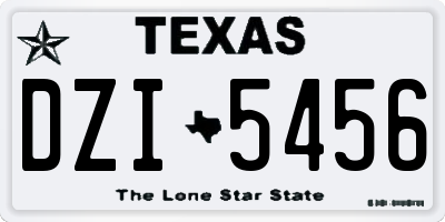 TX license plate DZI5456