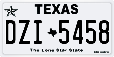 TX license plate DZI5458