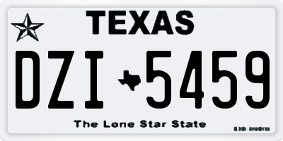 TX license plate DZI5459