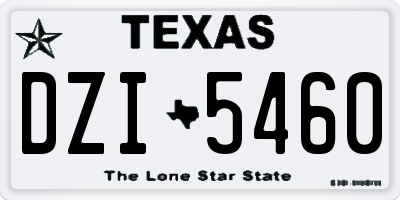 TX license plate DZI5460