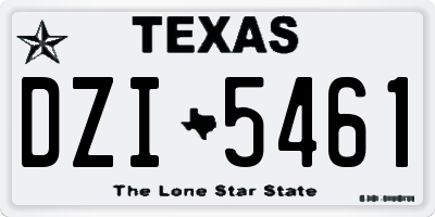 TX license plate DZI5461