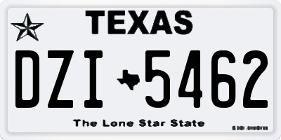 TX license plate DZI5462