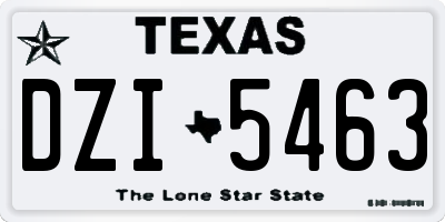 TX license plate DZI5463