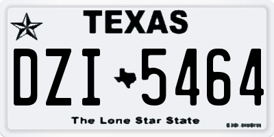 TX license plate DZI5464