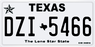 TX license plate DZI5466