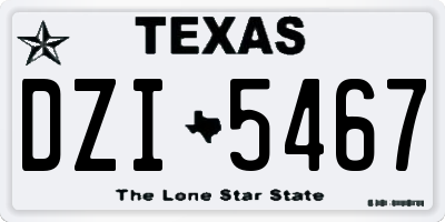 TX license plate DZI5467
