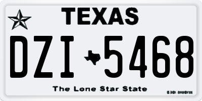 TX license plate DZI5468