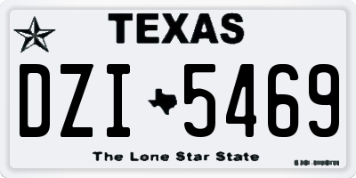 TX license plate DZI5469