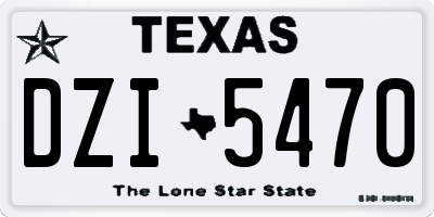 TX license plate DZI5470