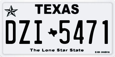 TX license plate DZI5471