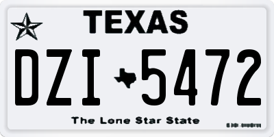 TX license plate DZI5472