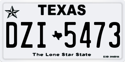 TX license plate DZI5473