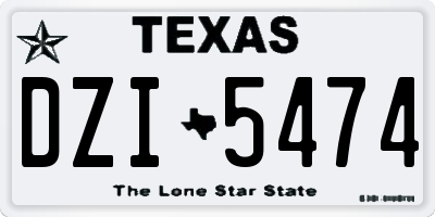 TX license plate DZI5474
