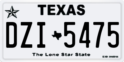 TX license plate DZI5475