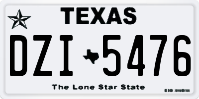 TX license plate DZI5476