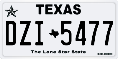 TX license plate DZI5477