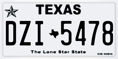 TX license plate DZI5478