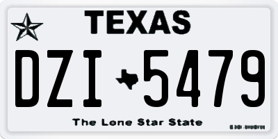 TX license plate DZI5479