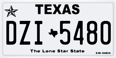 TX license plate DZI5480