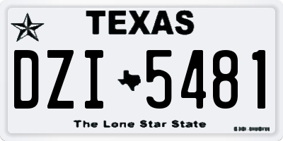 TX license plate DZI5481