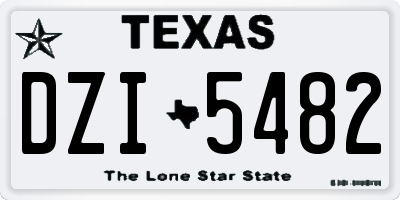 TX license plate DZI5482