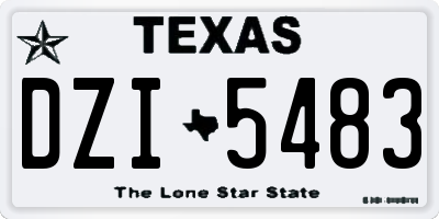 TX license plate DZI5483
