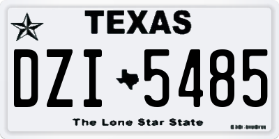 TX license plate DZI5485