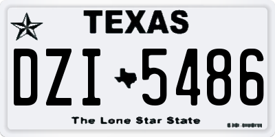 TX license plate DZI5486
