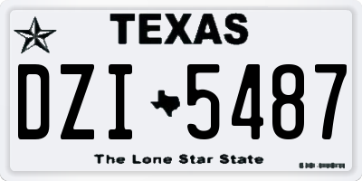 TX license plate DZI5487