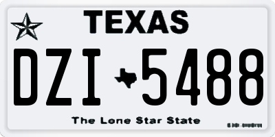 TX license plate DZI5488