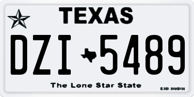 TX license plate DZI5489
