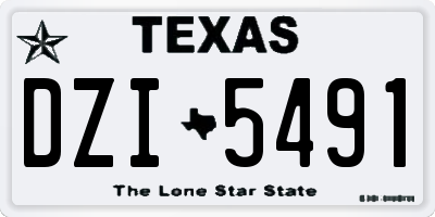 TX license plate DZI5491