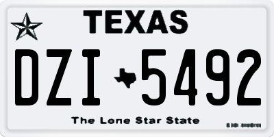 TX license plate DZI5492