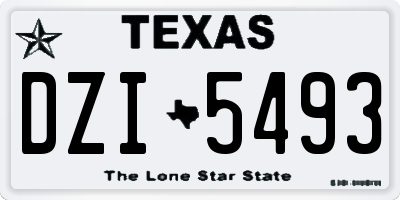 TX license plate DZI5493