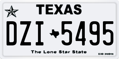 TX license plate DZI5495