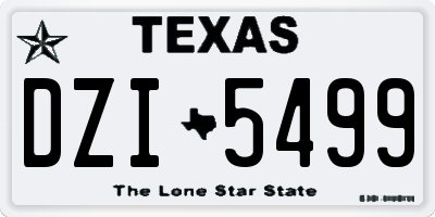 TX license plate DZI5499