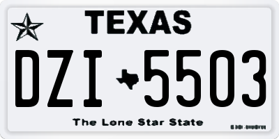TX license plate DZI5503