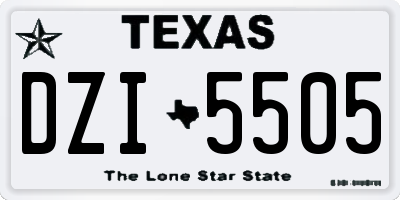 TX license plate DZI5505