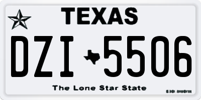 TX license plate DZI5506