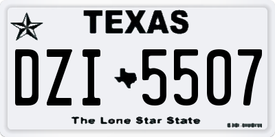 TX license plate DZI5507