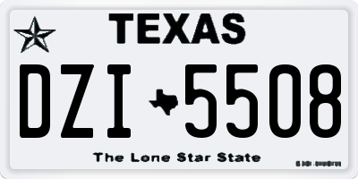 TX license plate DZI5508