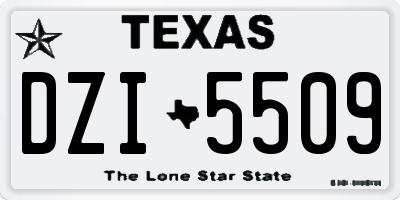 TX license plate DZI5509