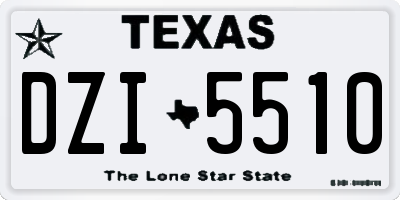 TX license plate DZI5510