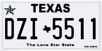 TX license plate DZI5511