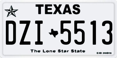 TX license plate DZI5513