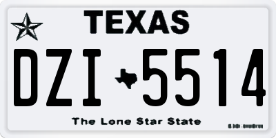 TX license plate DZI5514